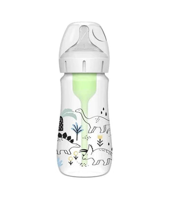 Dr. Brown's Options+ μπιμπερό 270ml Dinosaurs με φαρδύ λαιμό και σύστημα κατά των κολικών